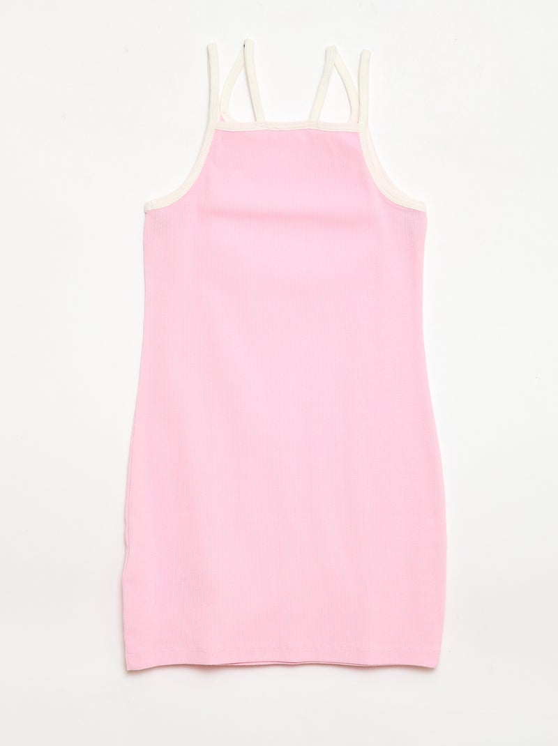 Top de tirantes finos y estampado en el pecho Rosa - Kiabi