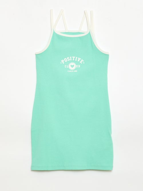 Top de tirantes finos y estampado en el pecho - Kiabi