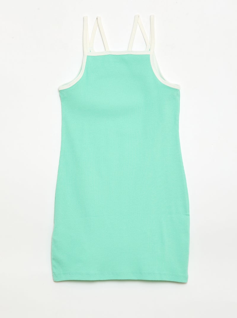 Top de tirantes finos y estampado en el pecho Verde - Kiabi