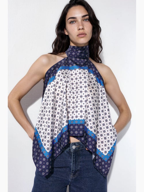 Top de tirantes halter pañuelo satinado hiccup - Kiabi