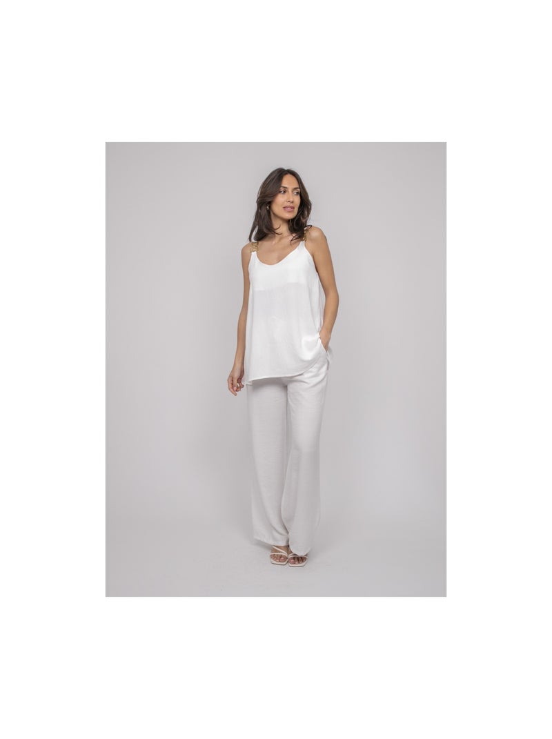 Top de tirantes joya FELINA Blanco - Kiabi