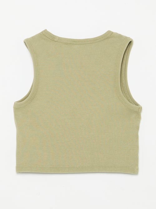 Top de tirantes liso de canalé - Kiabi