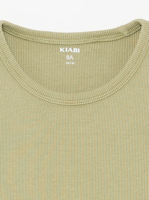 Top de tirantes liso de canalé - Kiabi