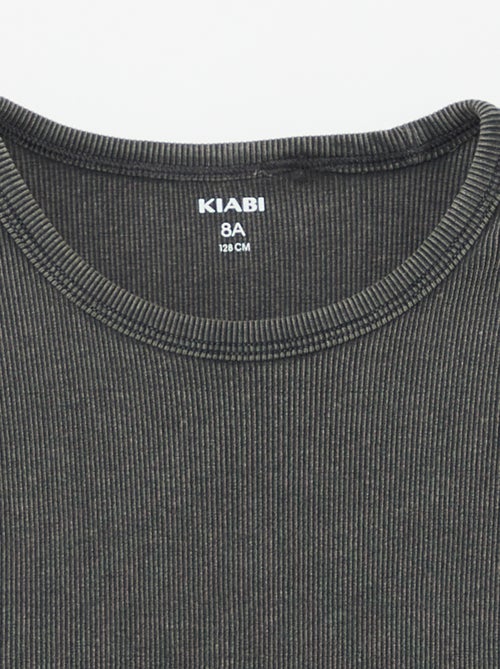 Top de tirantes liso de canalé - Kiabi