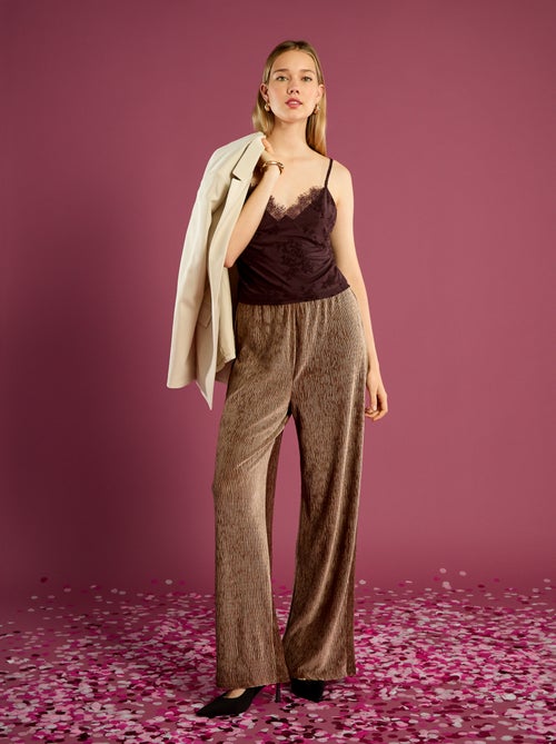 Top de tul con estampado floral - Kiabi