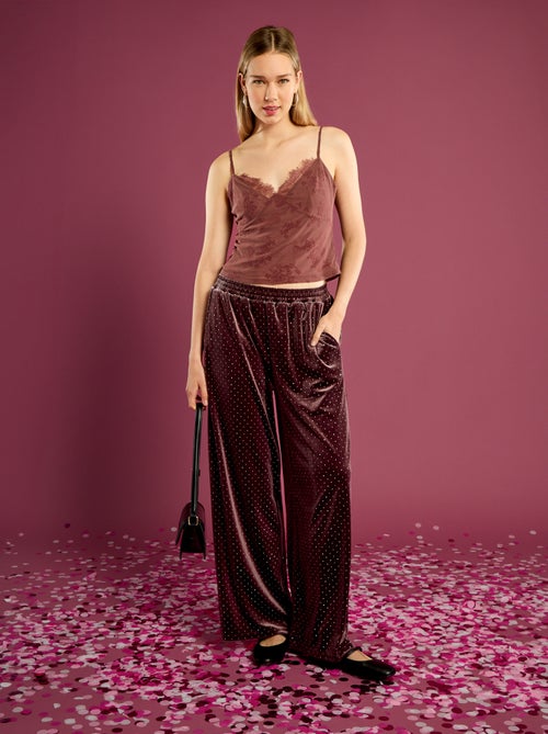 Top de tul con estampado floral - Kiabi