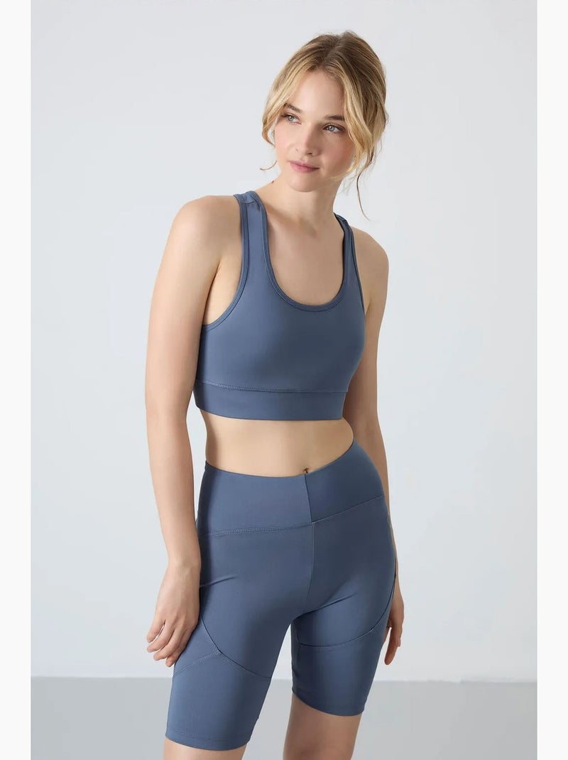 Top deportivo corto ajustado sin mangas tommy Azul - Kiabi