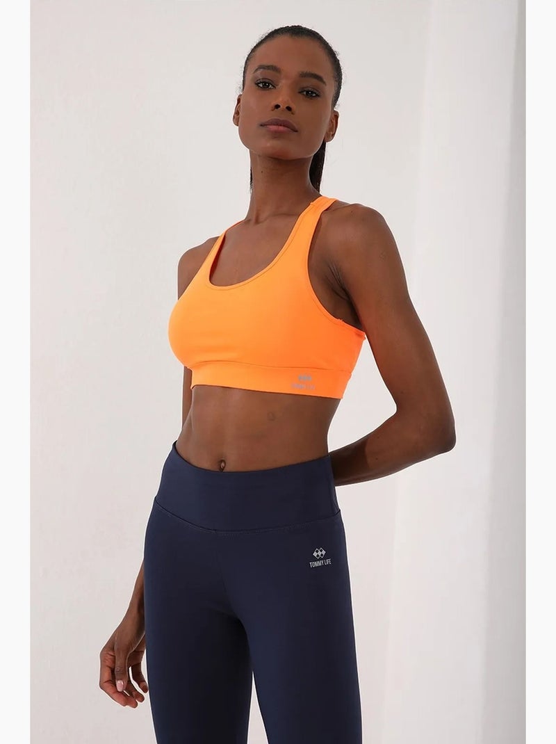 Top deportivo corto ajustado sin mangas tommy Naranja - Kiabi