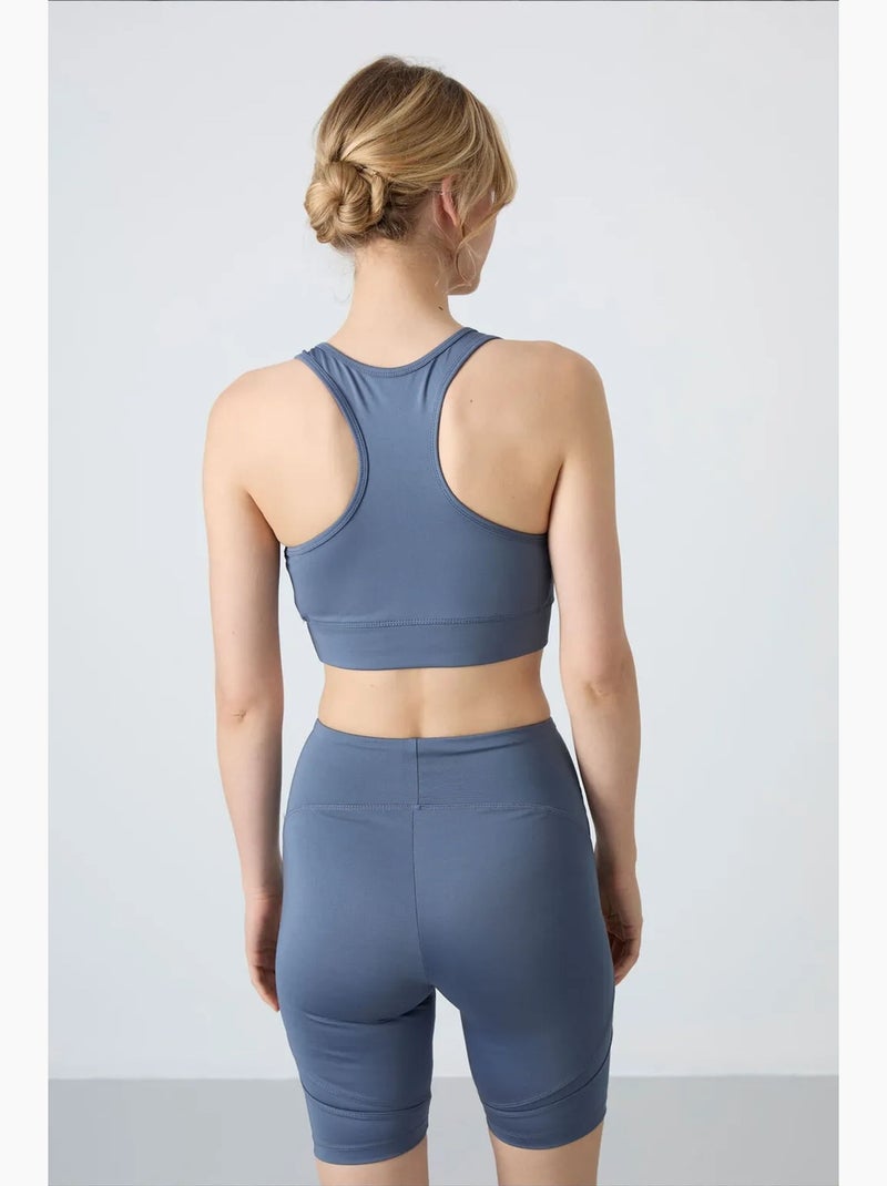 Top deportivo crop ajustado sin mangas tommy Azul marino - Kiabi