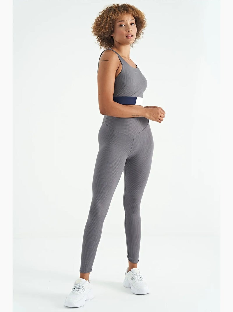 Top deportivo crop sin mangas de bloques de color tommy Gris blanco - Kiabi