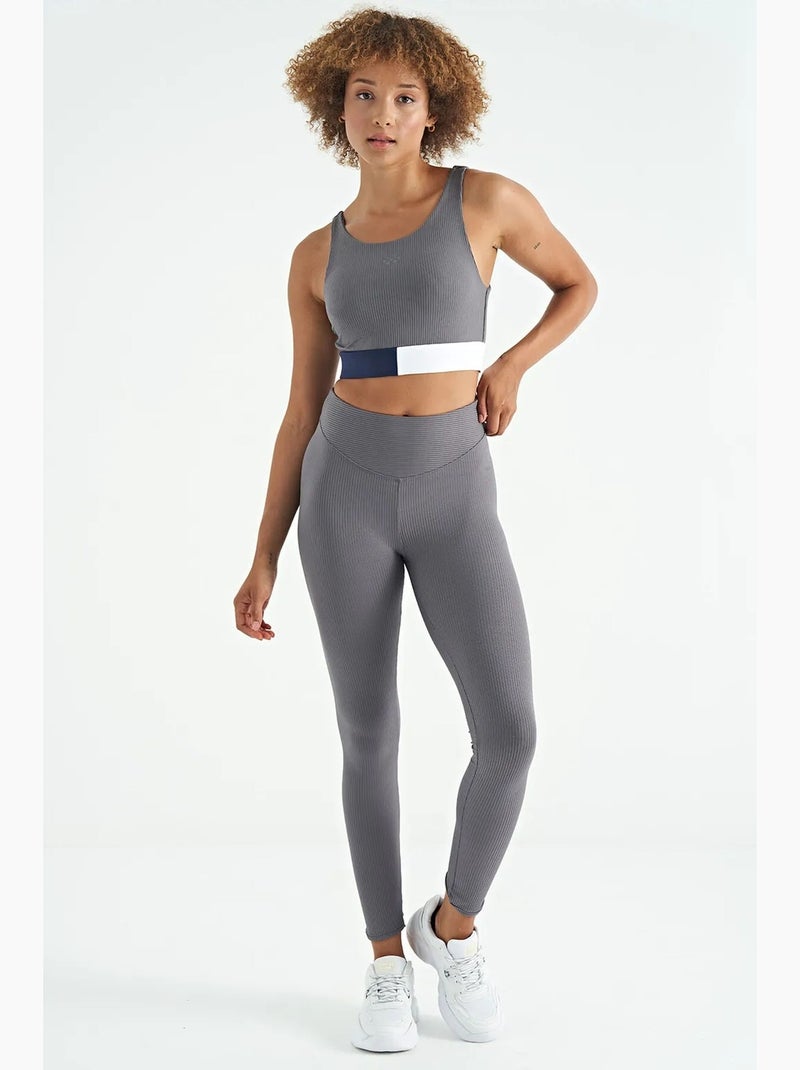 Top deportivo crop sin mangas de bloques de color tommy Gris blanco - Kiabi