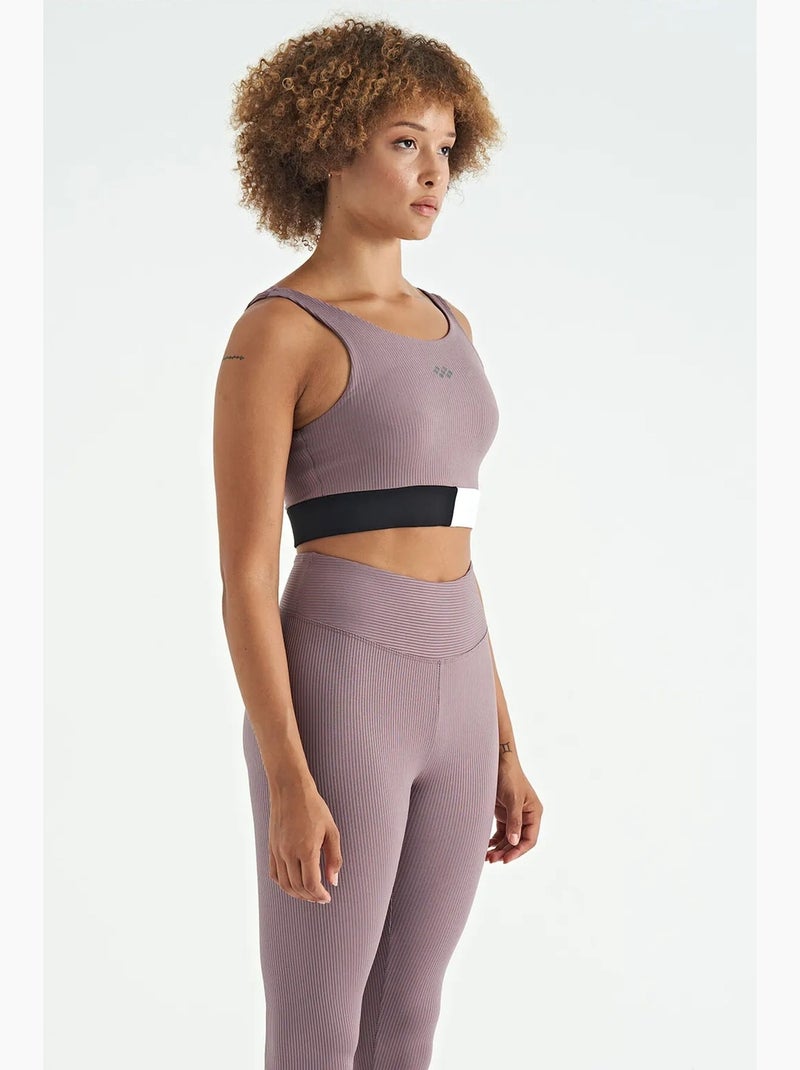 Top deportivo crop sin mangas de bloques de color tommy Rosa viejo - Kiabi