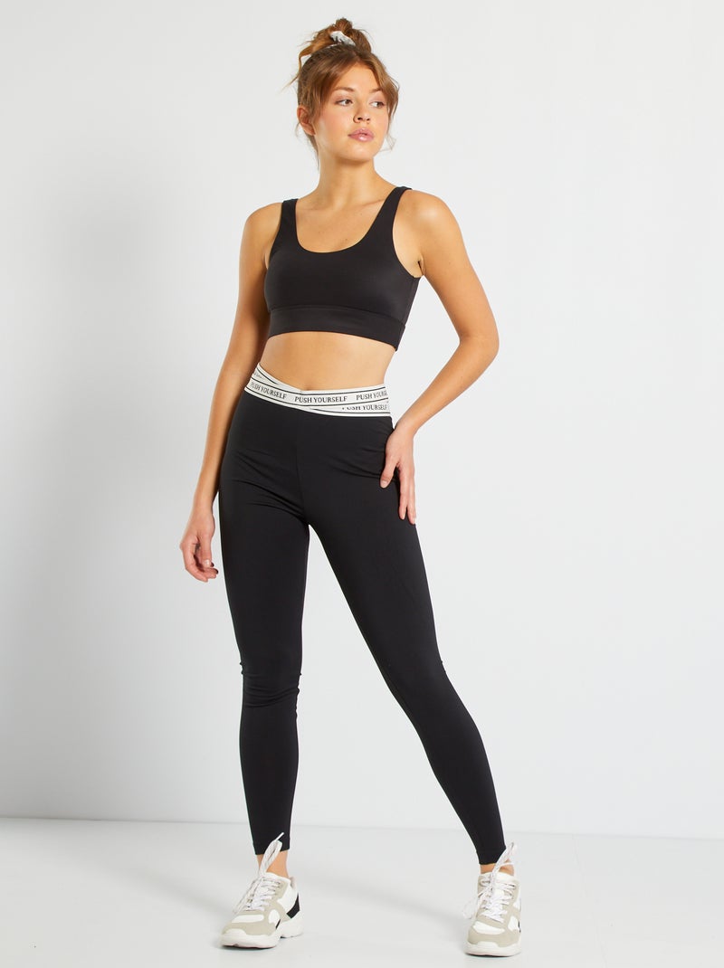 Top deportivo de microfibra Negro - Kiabi