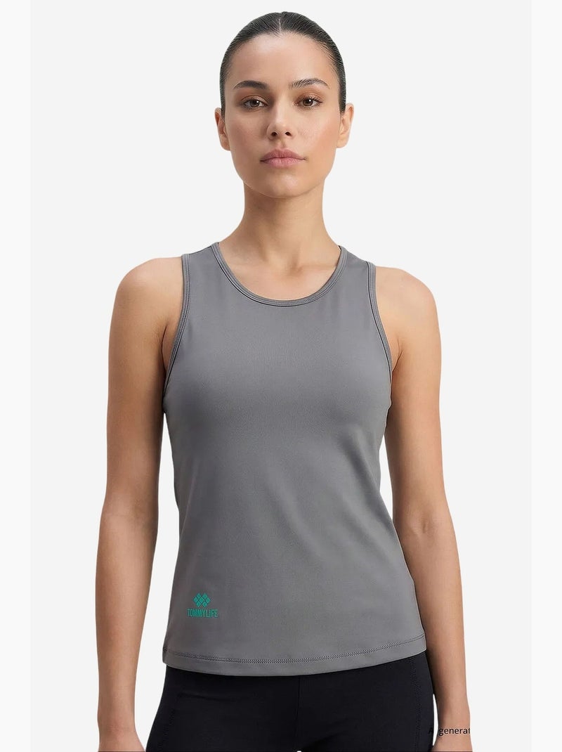 Top deportivo de mujer tommy Gris negro - Kiabi