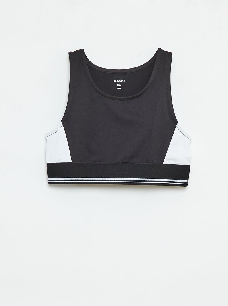 Top deportivo de punto elástico Negro - Kiabi
