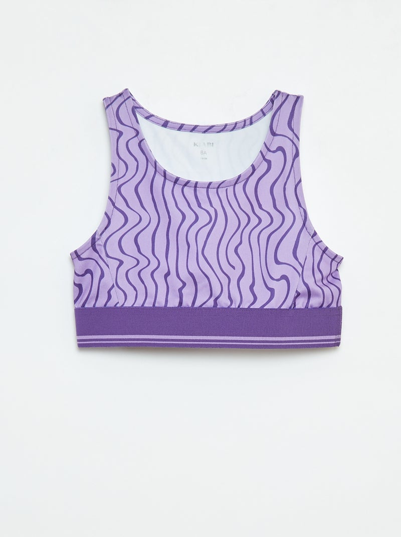 Top deportivo de punto elástico Purpura - Kiabi