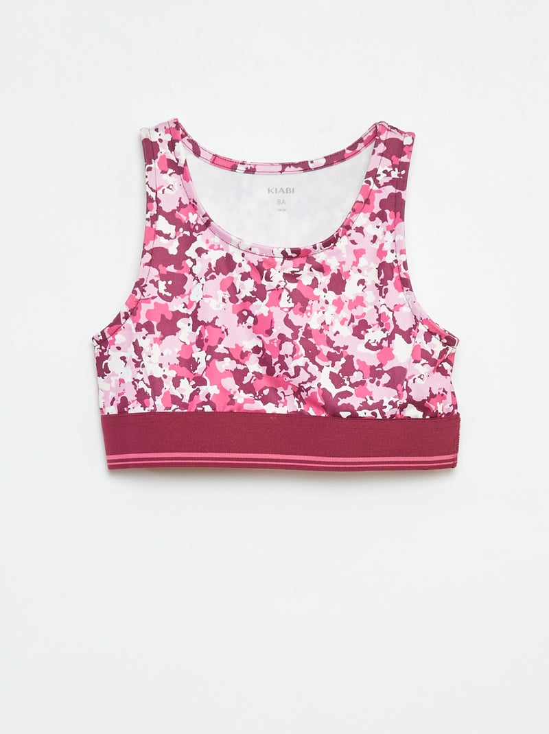 Top deportivo de punto elástico Rosa - Kiabi