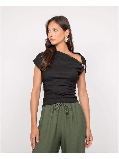 Top drapeado con joya FIJAYA - Kiabi Top drapeado con joya FIJAYA - Kiabi