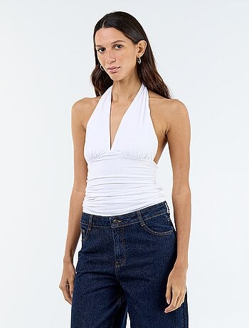 Top elástico con cuello halter