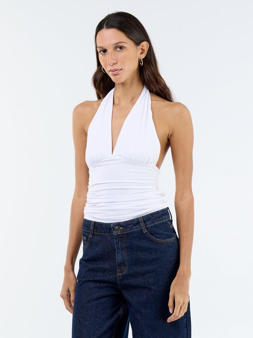 Top elástico con cuello halter - Kiabi