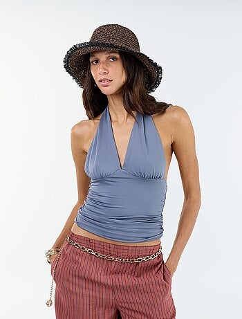 Top elástico con cuello halter