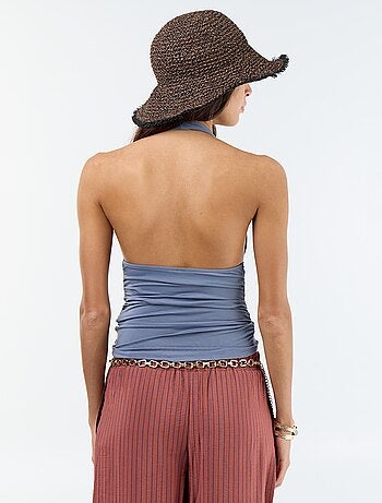 Top elástico con cuello halter