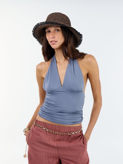 Top elástico con cuello halter - Kiabi