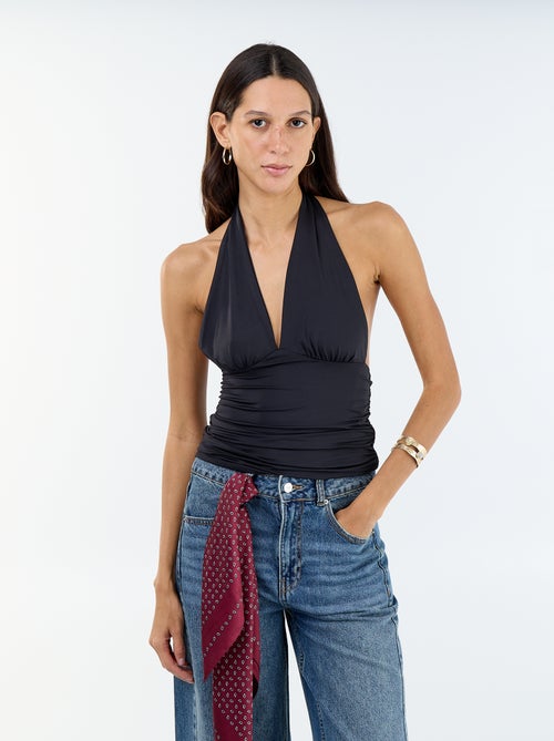 Top elástico con cuello halter - Kiabi