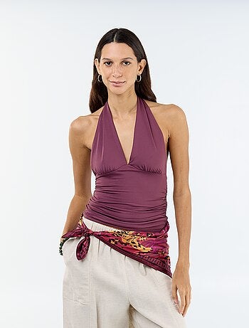Top elástico con cuello halter