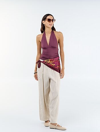 Top elástico con cuello halter