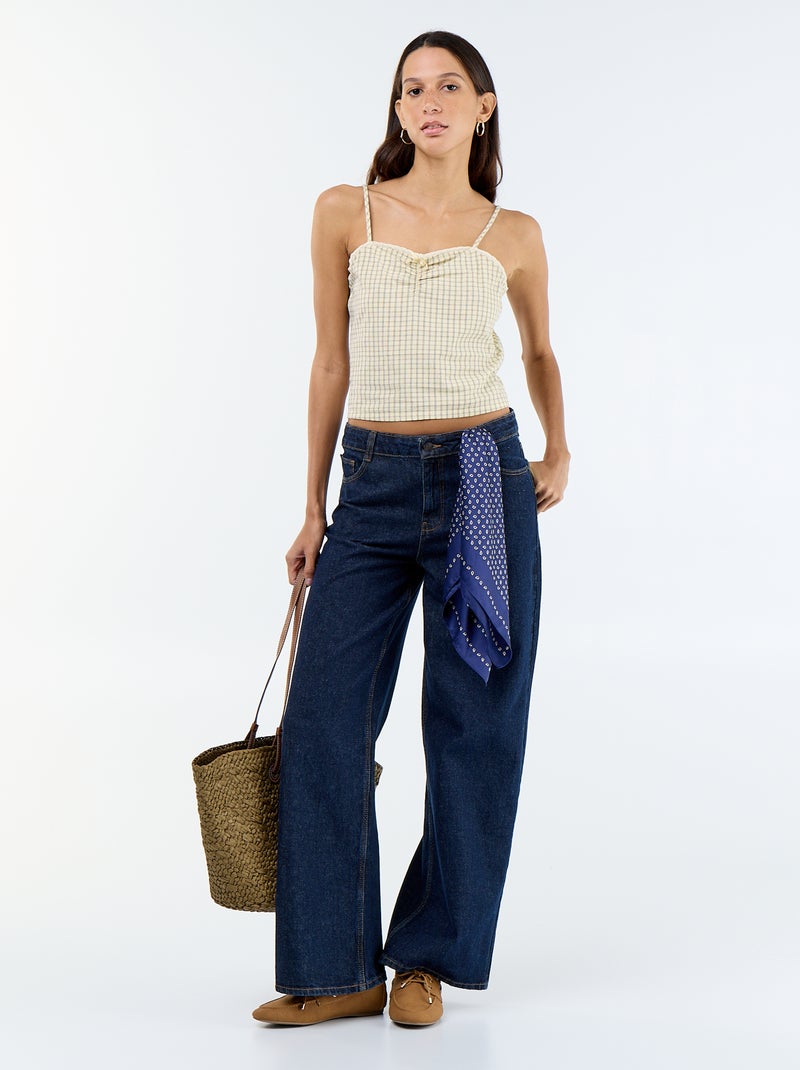 Top estampado con tirantes ajustables Amarillo - Kiabi