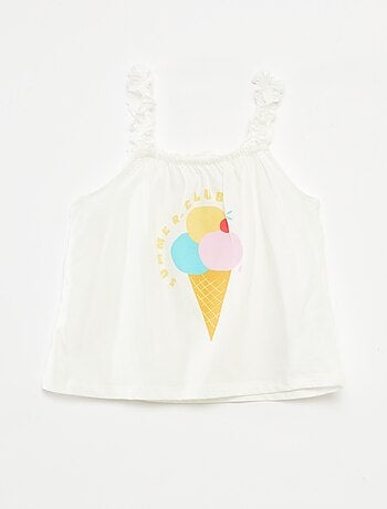Top estampado de tirantes con volantes