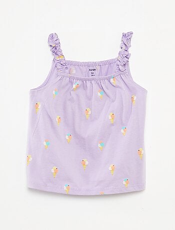 Top estampado de tirantes con volantes