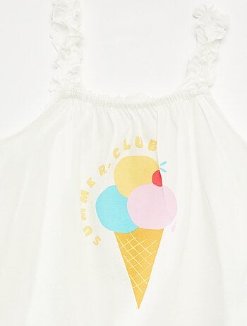 Top estampado de tirantes con volantes
