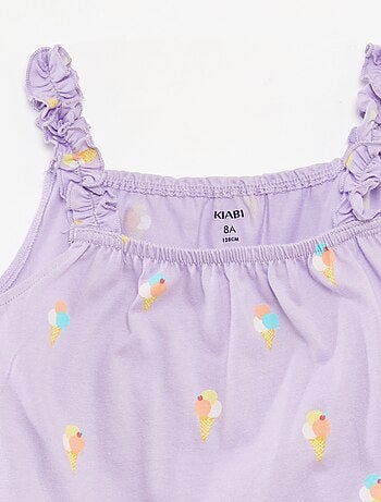 Top estampado de tirantes con volantes