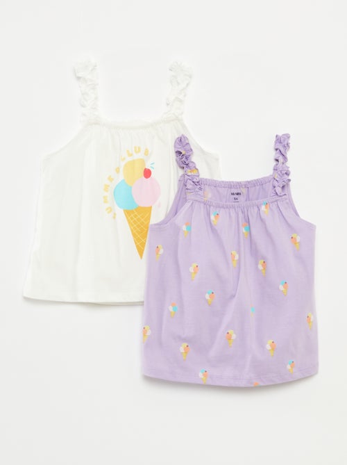 Top estampado de tirantes con volantes - Kiabi