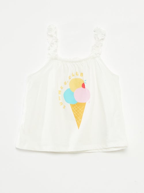 Top estampado de tirantes con volantes - Kiabi