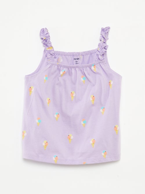 Top estampado de tirantes con volantes - Kiabi