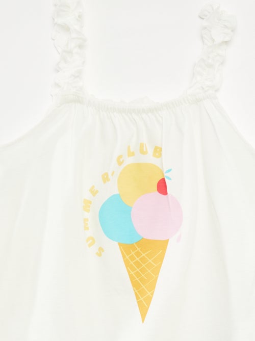 Top estampado de tirantes con volantes - Kiabi