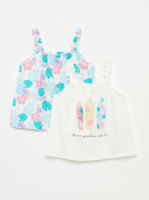 Top estampado de tirantes con volantes - Kiabi