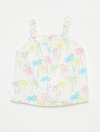 Top estampado de tirantes con volantes