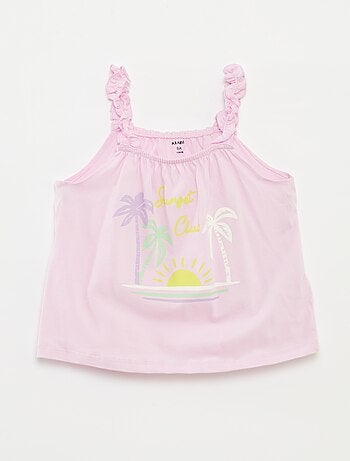 Top estampado de tirantes con volantes