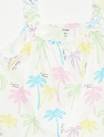 Top estampado de tirantes con volantes