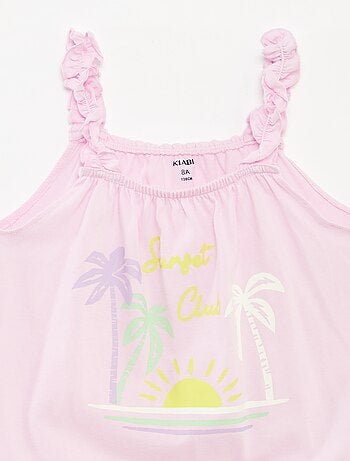 Top estampado de tirantes con volantes