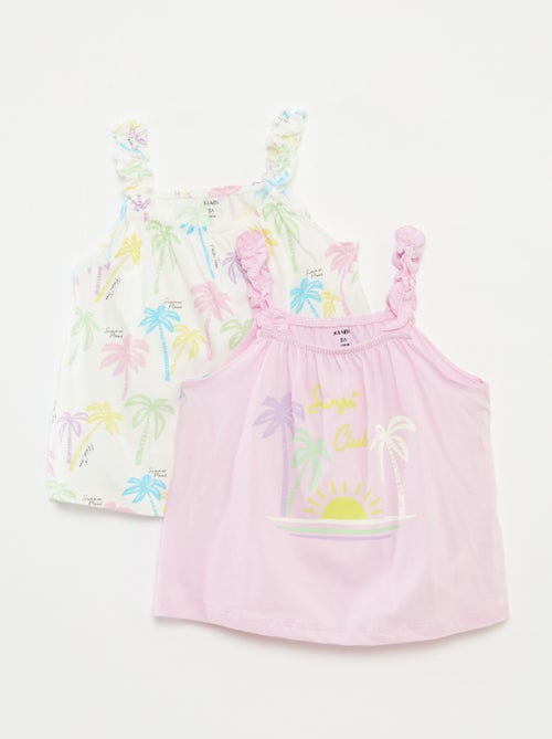 Top estampado de tirantes con volantes - Kiabi