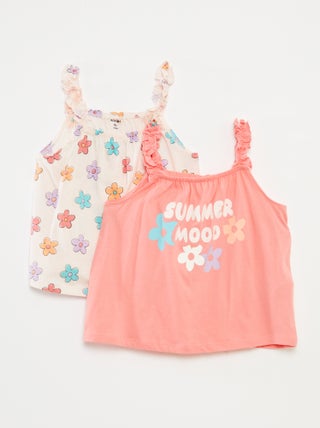 Top estampado de tirantes con volantes