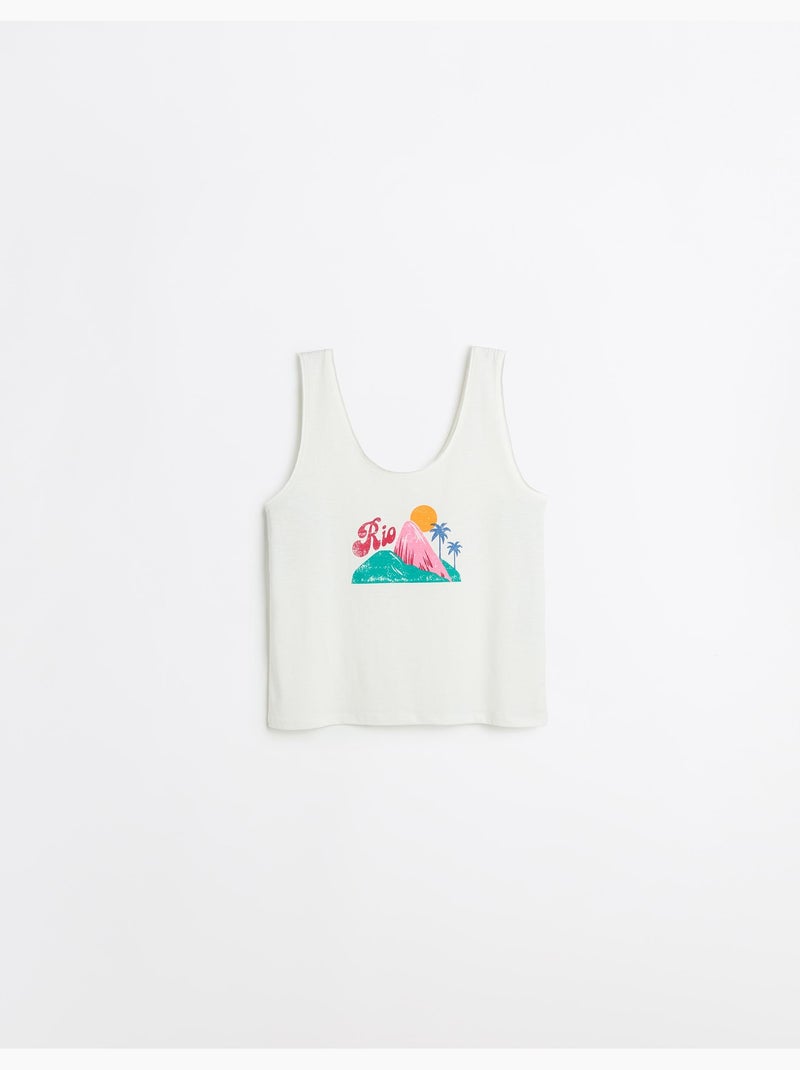 Top estampado, MO Fashion Blanco - Kiabi