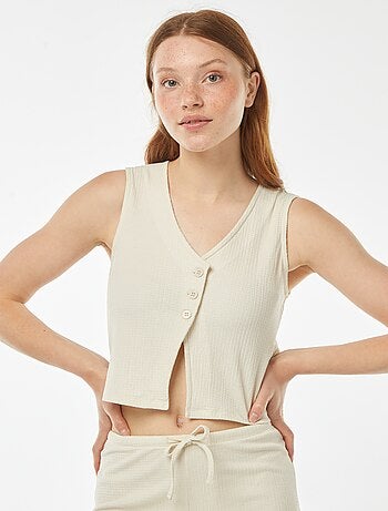 Top estilo chaleco de traje