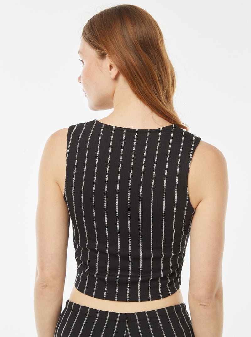 Top estilo chaleco de traje Negro - Kiabi