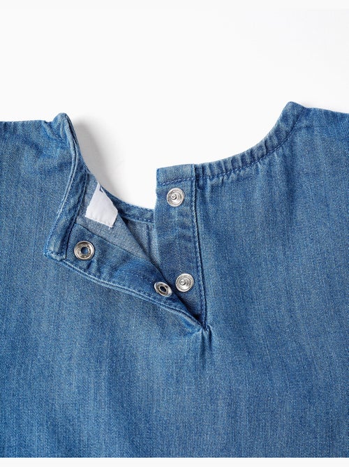 Top estilo poncho vaquero con volantes y bordado - Kiabi